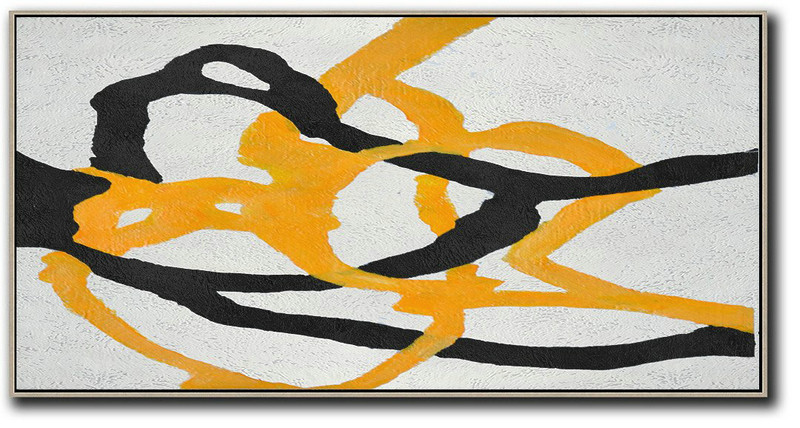 Original Extra Large Wall Art,Hand-Painted Oversized Panoramic Minimal Art On Canvas,Modern Canvas Art